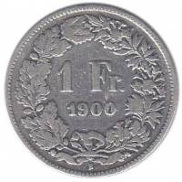 () Монета Швейцария 1900 год   ""     VF