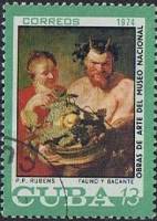 (1974-023) Марка Куба "Фавн и вакханка"    Музей в Гаване III Θ