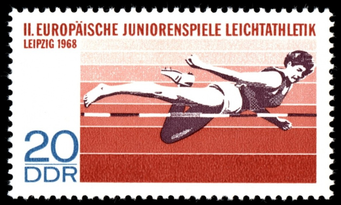 (1968-040) Марка Германия (ГДР) &quot;Прыжки в высоту&quot;    Спортивные мероприятия II Θ