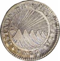 () Монета Гватемала 1829 год 1  ""   Биметалл (Серебро - Ниобиум)  UNC