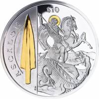 (2013) Монета Британские Виргинские острова 2013 год 10 долларов "Копье Аскалон"  Позолота Серебро A