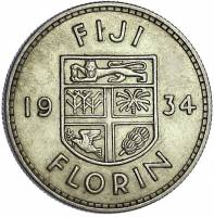 (№1934km5) Монета Фиджи 1934 год 1 Florin