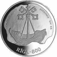 () Монета Латвия 1995 год 10  ""   Биметалл (Серебро - Ниобиум)  UNC