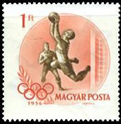 (1956-018) Марка Венгрия "Футбол"    Летние Олимпийские игры 1956, Мельбурн II Θ