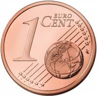 (2000) Монета Финляндия 2000 год 1 евроцент  1-й тип образца 1999-2006 с буквой М Сталь, покрытая ме