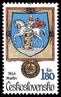 (1979-026) Марка Чехословакия "Мартин"    Гербы с изображениями животных III Θ