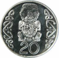 (№1990km81) Монета Новая Зеландия 1990 год 20 Cents