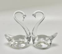 Статуэтки лебеди СССР стекло хрусталь 2 шт 