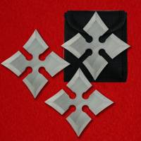 Тренировочные метательные четырехконечные звездочки, 3 штуки в чехле, новые