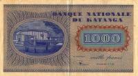 (№1960P-10a) Банкнота Катанга 1960 год "1,000 Francs"