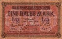 (№1918P-R127) Банкнота Германия 1918 год "frac12; Mark"