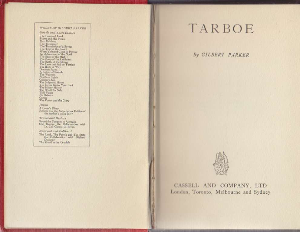 Книга &quot;Tarboe&quot; Не указан G. Parker Лондон Твёрдая обл. 152 с. Без илл.