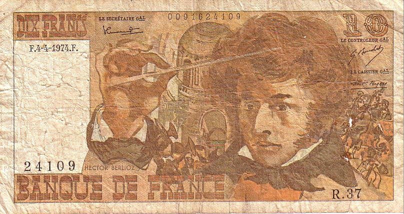 (№1974P-150a.3) Банкнота Франция 1974 год &quot;10 Francs&quot; (Подписи: H)