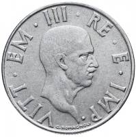 (1939) Монета Италия 1939 год 2 лиры "Виктор Эммануил II"  Магнитная Никель  UNC