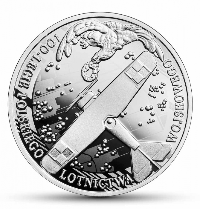 (2019) Монета Польша 2019 год 10 злотых &quot;Польская военная авиация. 100 лет&quot;  Серебро Ag 925  PROOF