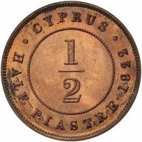 (№1922km17) Монета Кипр 1922 год frac12; Piastre (frac12)