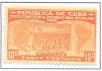(№63) Марка Куба 1928 год "Табачные плантации", Негашеная