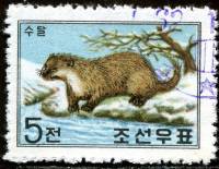 (1962-010) Марка Северная Корея "Европейская выдра"   Хищники Северной Кореи III Θ