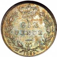 () Монета Великобритания 1880 год 6000  ""   Биметалл (Серебро - Ниобиум)  AU