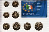(8 монет) Набор монет Евро Ирландия Разные года год  Позолота  Блистер