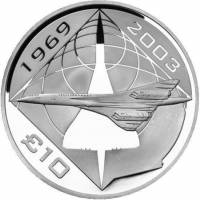 (№2008km191) Монета Олдерни 2008 год 10 Pounds (В Олдерни 2008 Конкорд)