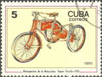 (1985-048) Марка Куба "Кайзер 1910"    100 лет изобретения мотоцикла III Θ