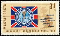 (1966-050) Марка Венгрия "Эмблема"    ЧМ по футболу 1966, Лондон III Θ
