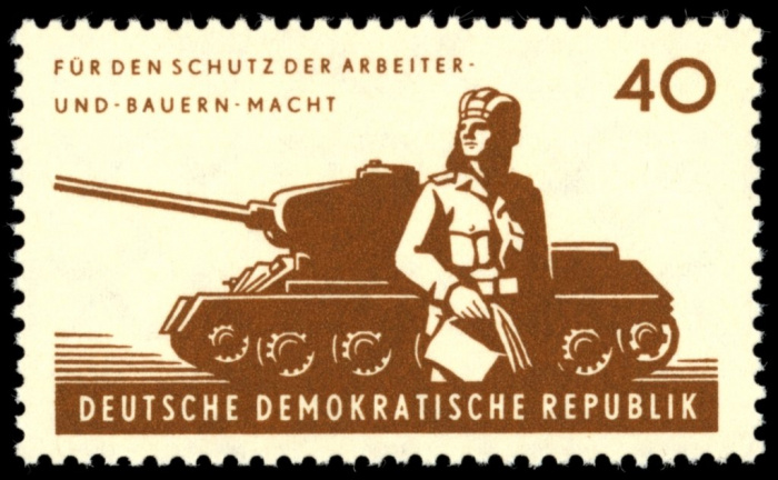 (1962-012) Марка Германия (ГДР) &quot;Танкист&quot;    Народная Армия ГДР III Θ