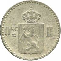 (№1872km338.2) Монета Норвегия 1872 год 3 Skilling