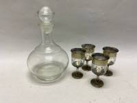 Графин штоф 21 см и 4 рюмки