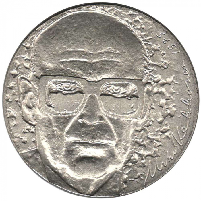 (1975) Монета Финляндия 1975 год 10 марок &quot;Кекконен. 75 лет со дня рождения&quot; Серебро Ag 500  UNC