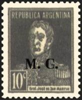 (№1931-290) Марка из набора Аргентина 1931 год "Joseacute Франциско ovpt де Martiacuten 17781850 ldq