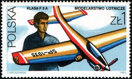 (1981-032) Марка Польша &quot;Самолет&quot;    Моделирование III Θ