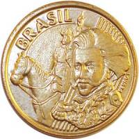 (№1997km649.1) Монета Бразилия 1997 год 10 Centavos (sword in left hand; amp;"Tamp;" wholly inside s