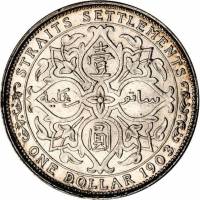 (№1903km25) Монета Стрейтс Сетлментс 1903 год 1 Dollar (Юань)