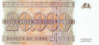 (,) Банкнота Заир 1996 год 20 000 новых заиров "Мобуту Сесе Секо"   UNC