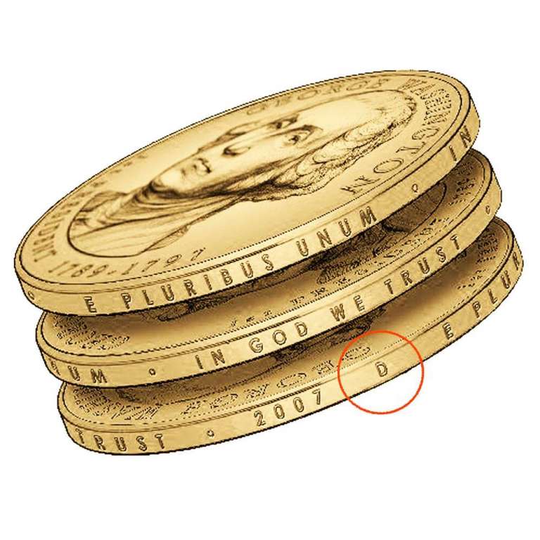 (07d) Монета США 2008 год 1 доллар &quot;Эндрю Джексон&quot;  Вариант №2 Латунь  COLOR. Цветная