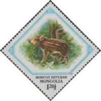 (1982-035) Марка Монголия "Кабаненок"    Молодые животные III Θ