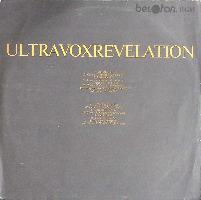 Пластинка виниловая , Ultravox Beloton 300 мм. (Сост. на фото)