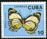 (1989-017) Марка Куба "Желтая бабочка-нимфа"    Бабочки III Θ