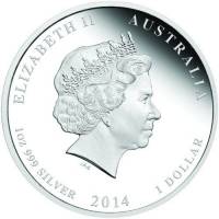 (1985) Монета Австралия 2014 год 1 доллар   Биметалл (Серебро - Ниобиум)  UNC