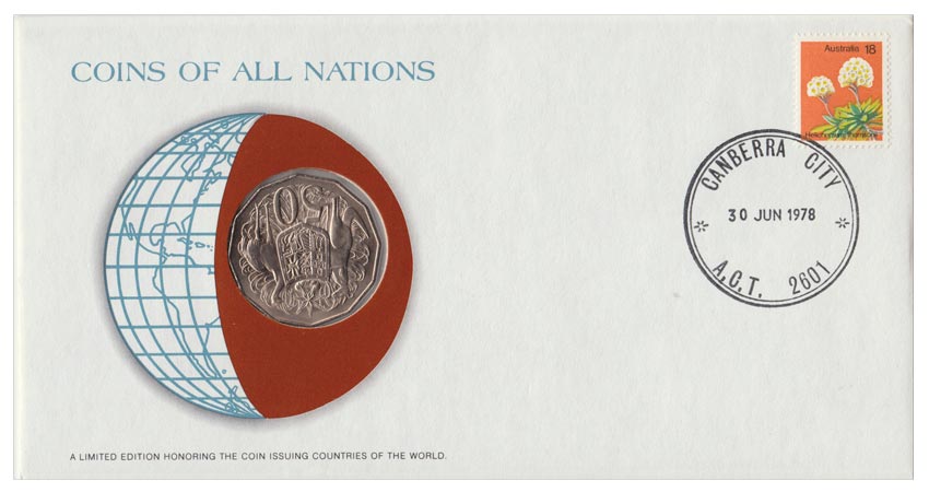 (1978) Монета Австралия 1978 год 50 центов &quot;Елизавета II&quot;  Медь-Никель  Буклет с маркой