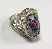 Перстень "Финифть", серебрение (сост. на фото)