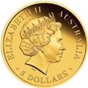 (,) Монета Австралия 2012 год 5 долларов   Биметалл (Платина - Золото)  UNC