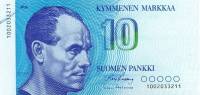 (,) Банкнота Финляндия 1986 год 10 марок "Пааво Нурми" Kullberg - Helenius  UNC