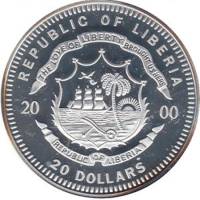 () Монета Либерия 2000 год   ""   Серебро (Ag)  UNC