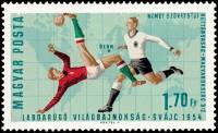 (1966-047) Марка Венгрия "Германия-Венгрия"    ЧМ по футболу 1966, Лондон III Θ