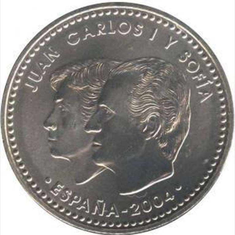 (2004) Монета Испания 2004 год 12 евро &quot;Филипп и Летиция&quot;  Серебро Ag 925  UNC