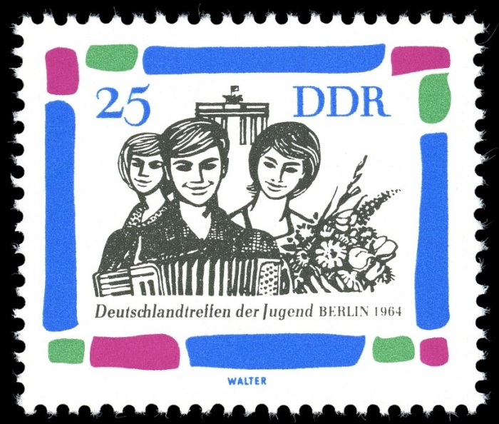 (1964-022) Марка Германия (ГДР) &quot;Молодежь (3)&quot;    Встречи молодежи III O
