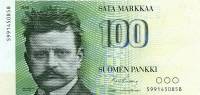 (1986) Банкнота Финляндия 1986 год 100 марок "Ян Сибелиус" Kullberg - Hamalainen  UNC